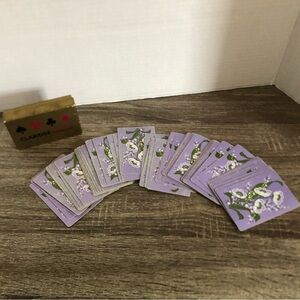 Vtg Claridge Purple Floral Playing Cards
